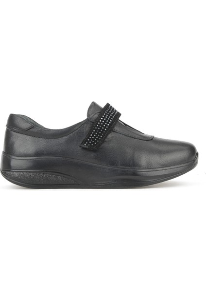 , Kadın Hakiki Deri Konfor Ayakkabı 15355Z2417 Siyah