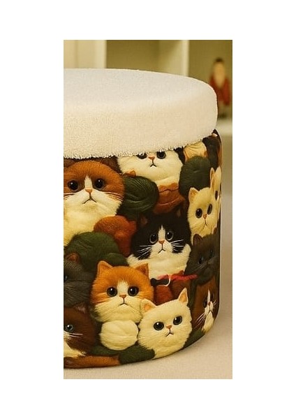 Pufkap Dekoratif rahat ve konforlu puf - ked, figürlü/desenli - sandıklı - yuvarlak puf - çok amaçlı kullanım - modern bench fırsatları