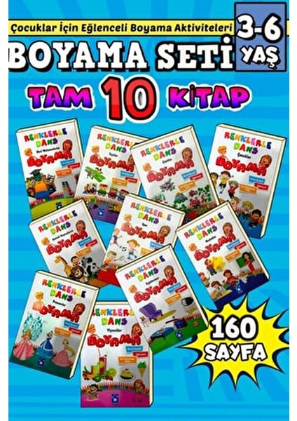 Okul Öncesi Süper Etkinlik Boyama Seti (3-6 Yaş) 10 Kitap
