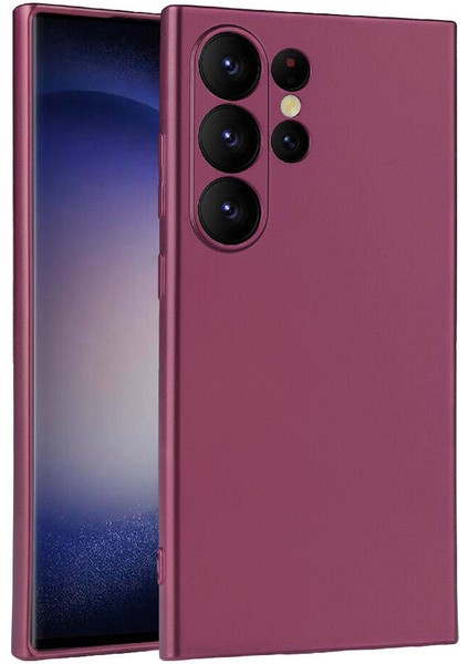 Spia Galaxy S24 Ultra Kılıf Spıa Premier Silikon Kapak-Mürdüm