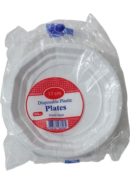 Tek Kullanımlık Plastik Tabak 17 cm 100'LÜ