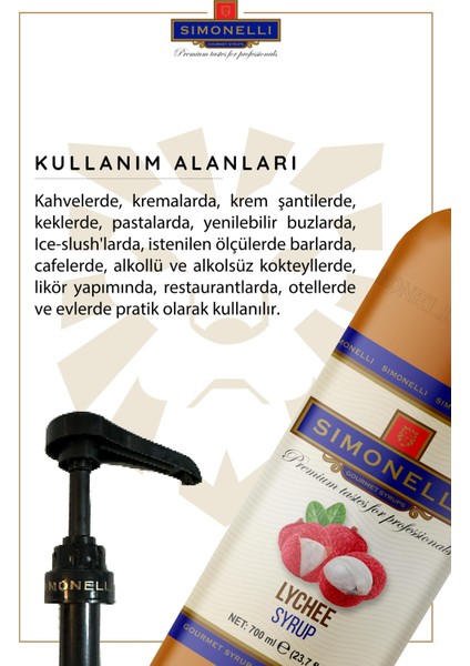 Kahve ve Kokteyl Şurubu Liçi Aromalı 700 ml + Pompa modelleri