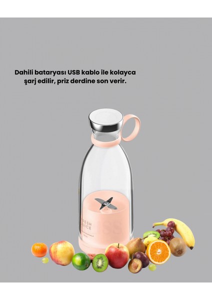 Pembe ve Beyaz Renk Seçenekli Mini Boy Meyve Sıkıcı fırsatları