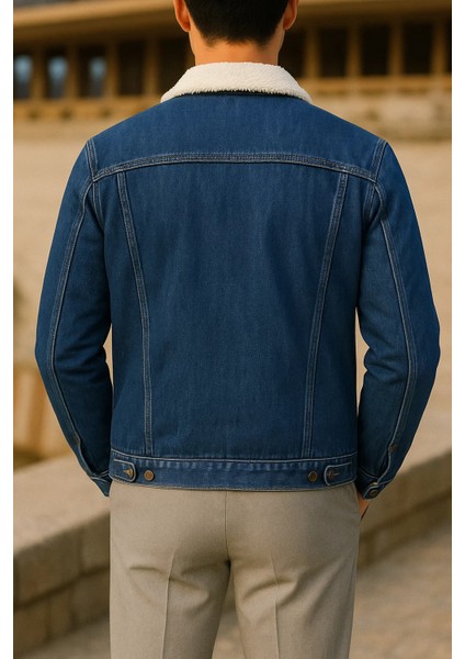 Erkek Kışlık Trend Günlük K.mavi Içi Kürklü Peluş Ceket indirimleri