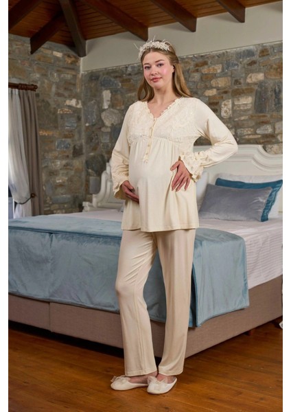 Aqua 26328 Kadın Uzun Kol Lohusa Pijama Takım