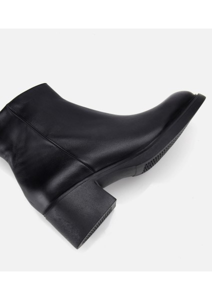 01BOH312820A100 KADIN Deri Siyah Yumuşak Dokulu Bilekte Düz Bot