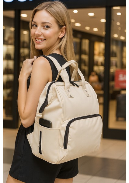 Anne Bebek Bakım Sırt ve Omuz Çantası Organizatör Termal Biberon Gözlü Çanta