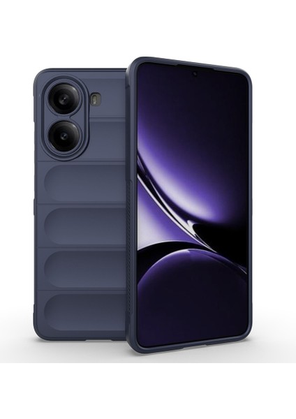 Poco X7 Pro Kılıf Esnek Tpu Oyuklu Arka Yüzey Tasarımlı Etnik Silikon Kapak - Lacivert