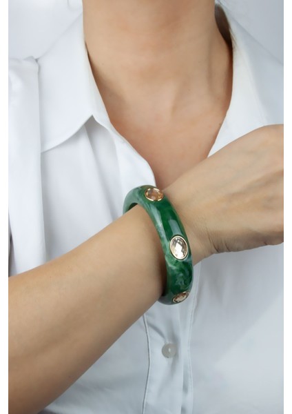 Büyük Kristal Yaşlı Yeşil Akrilik Kemik Bileklik fiyatları