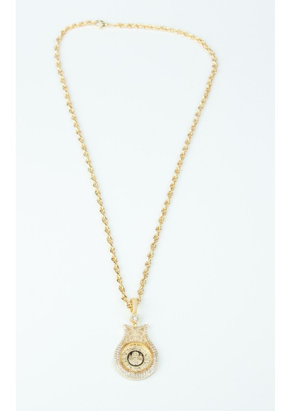 Lale Figür Çeyrekli Burgu Zincir Gold Kolye modelleri