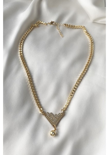 Üçgen Uçlu Gold Zincir Kolye fiyatları