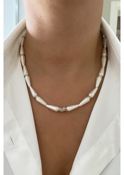 Konik Inci Taşlı Kolye