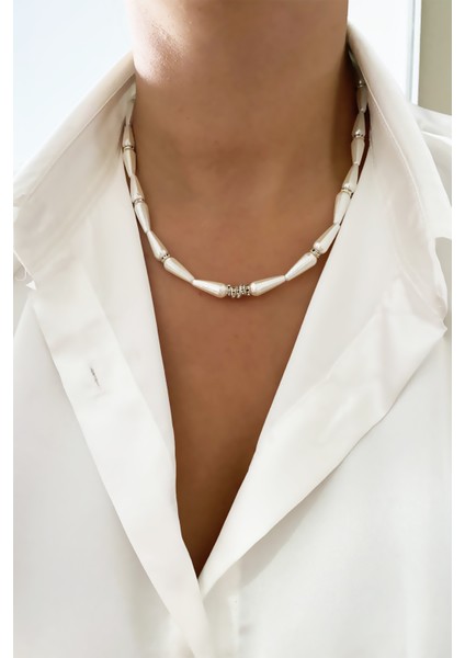 Konik Inci Taşlı Kolye modelleri