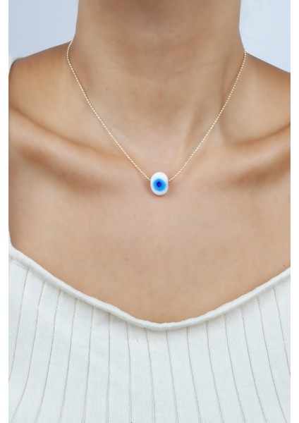 Ince Zincir Nazar Boncuklu Kadın Kolye