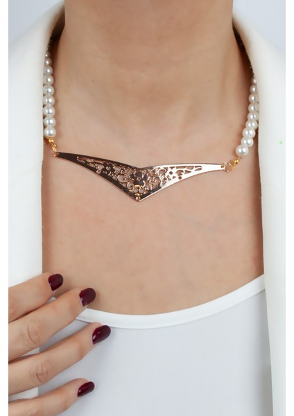 Cam Inci Işlemeli Gold Uçlu Kolye fiyatları