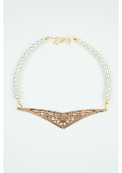 Cam Inci Işlemeli Gold Uçlu Kolye modelleri