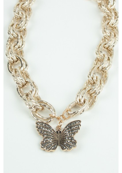 Kelebek Uçlu Tasarım Zincir Kolye indirimleri