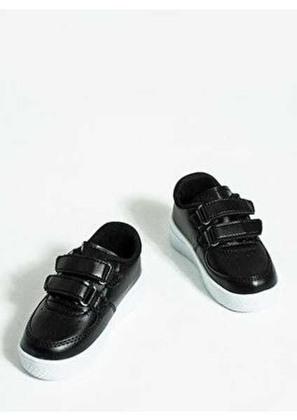 Çocuk Unisex Siyah Beyaz Sneakers Cırtlı Spor Rahat Çocuk Ayakkabısı modelleri