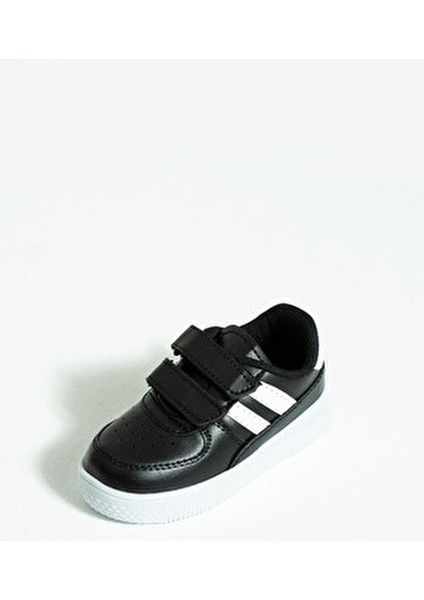 Çocuk Unisex Siyah Beyaz Sneakers Cırtlı Spor Rahat Çocuk Ayakkabısı fırsatları