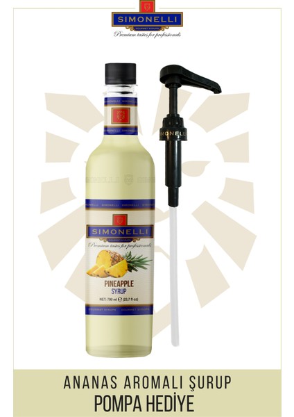 Kahve ve Kokteyl Şurubu Ananas Aromalı 700 ml + Pompa