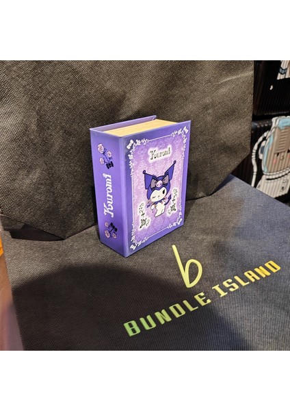 Kuromi Hello Kitty Figürlü Küçük Boy Kitap Şeklinde Çok Amaçlı Kapaklı Kutu Mor