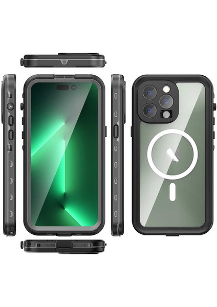 Spia Zore Apple iPhone 14 Pro Max Uyumlu 1-1 Su Geçirmez Kılıf-Siyah fırsatları