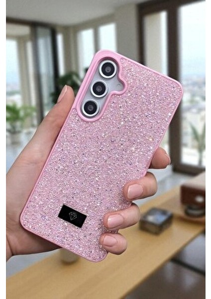 Samsung S24 Fe Uyumlu – Pembe Taşlı Işıltılı Yumuşak Silikon Kılıf, Darbeye Karşı Dayanıklı Kapak modelleri