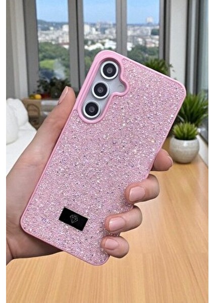 Samsung S24 Fe Uyumlu – Pembe Taşlı Işıltılı Yumuşak Silikon Kılıf, Darbeye Karşı Dayanıklı Kapak fırsatları