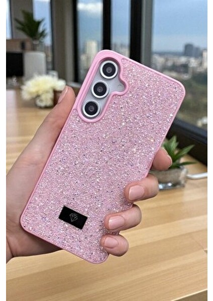 Samsung S24 Fe Uyumlu – Pembe Taşlı Işıltılı Yumuşak Silikon Kılıf, Darbeye Karşı Dayanıklı Kapak indirimleri