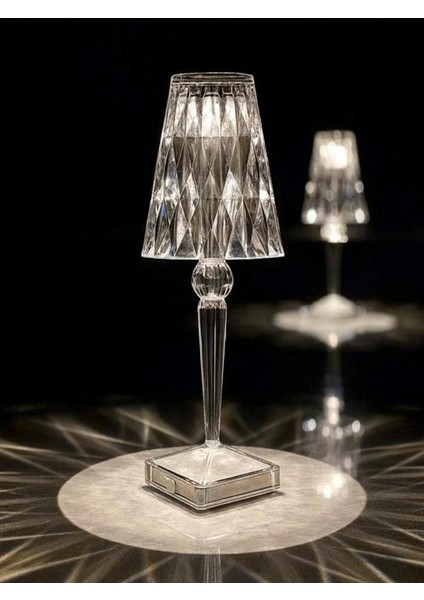 Kristal Dokunmatik Masa Lambası 3 Renk Modlu Yatak Odası Yemek Masası Için Şık Aydınlatma