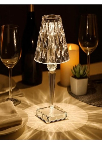 Kristal Dokunmatik Masa Lambası 3 Renk Modlu Yatak Odası Yemek Masası Için Şık Aydınlatma fiyatları