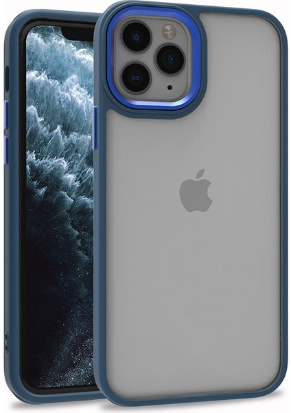 Apple iPhone 11 Pro Kılıf Flora Kapak-Mavi