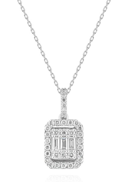 0,40 Karat Baget Pırlanta Kolye