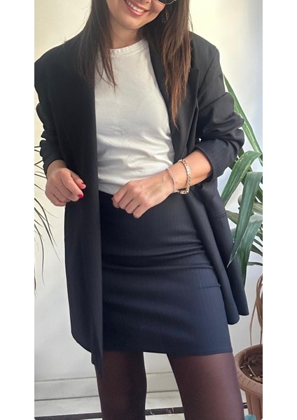 Kadın Lacivert Çizgili Takım