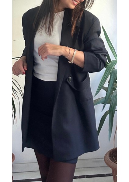 Kadın Lacivert Çizgili Takım modelleri