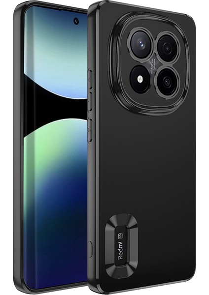 Redmi Note 14 Pro Plus Kılıf Kamera Korumalı Logo Gösteren Omega Kapak - Siyah