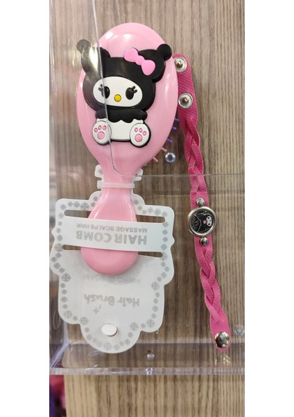 Sanrio Karakterleri Figürlü Kız Çocuk Tarak Fırça ve Bileklik