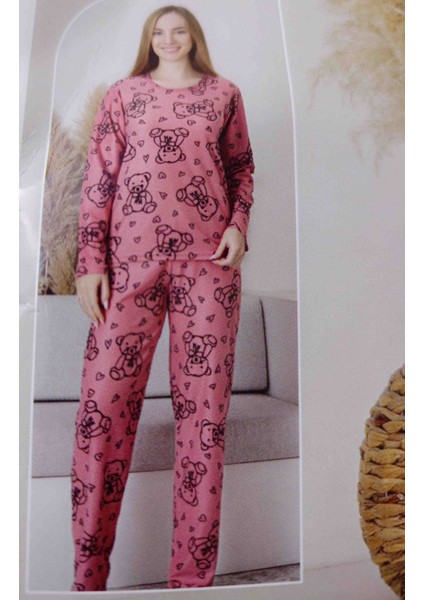 Sude Kadın Pembe Süet Kadife Kumaş Pijama Takımı fiyatları