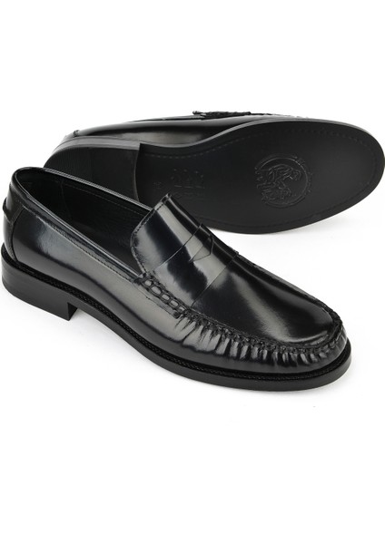 , Erkek Hakiki Deri Ayakkabı 15350Z6868 Siyah fırsatları