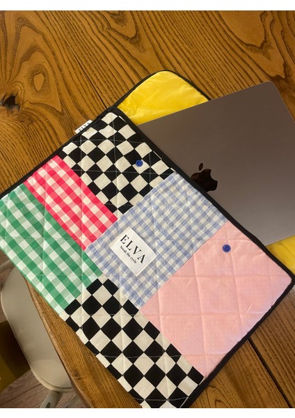 Laptop Macbook Kılıfı Kalın Korumalı Tüm Inçler Kumaş Kapitone Patwork Bilgisayar Kılıfı fiyatları
