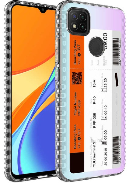 Xiaomi Redmi 9c Kılıf Airbag Kenarlı Renkli Desenli Silikon Elegans Kapak-No1
