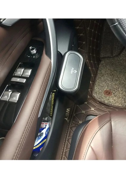 Oto Çöp Kovası Portatif Araç Içi Taşınabilir Kapaklı Organizer Araba Çöp Kutusu-Siyah