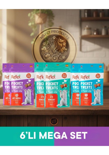 Pocket Treats 6'lı Kedi Ödül Maması Seti 6X70GR