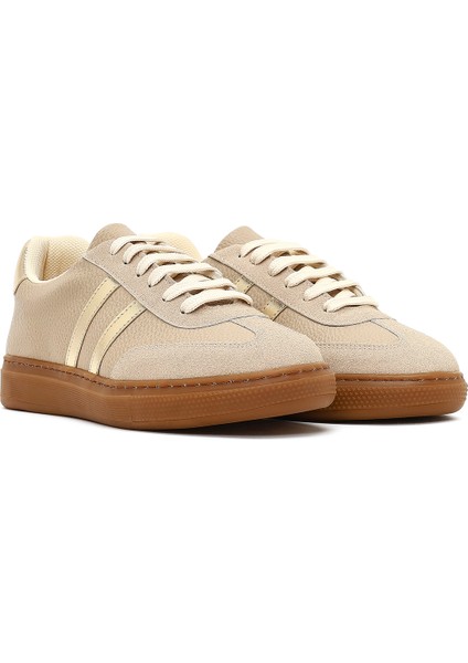 Kadın Bej Bağcıklı Kalın Tabanlı Sneaker 25AFE145414 modelleri