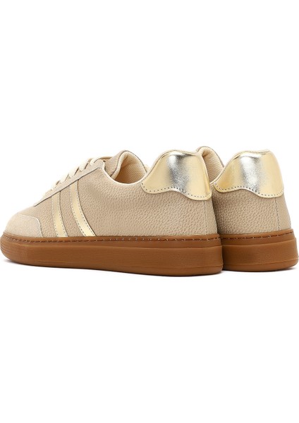 Kadın Bej Bağcıklı Kalın Tabanlı Sneaker 25AFE145414 indirimleri