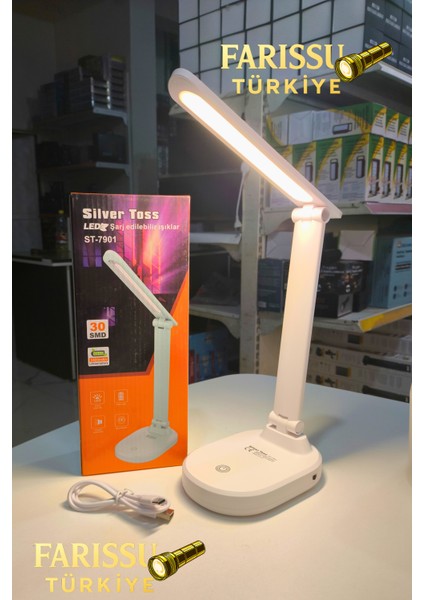 Silver Toss ST-7901 30 Smd LED Şarj Edilebilir Ayarlanabilir Masa Lambası indirimleri