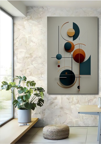 Geometrik Formlar Modern Soyut Sanat Ahşap Dekoratif Tablo Dikdörtgen Tablo