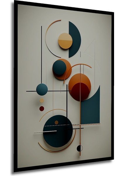 Geometrik Formlar Modern Soyut Sanat Ahşap Dekoratif Tablo Dikdörtgen Tablo