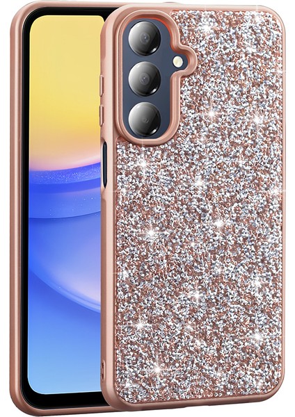 Galaxy A26 Kılıf Parlak Taşlı Tasarım Mrsa Pırlanta Kapak - Gold
