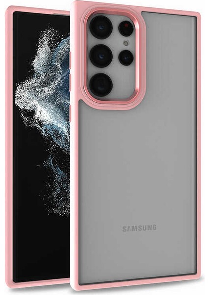 Galaxy S22 Ultra Kılıf Mrsa Flora Kapak-Rose Gold